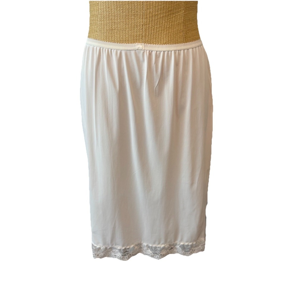 Vintage‎ Shadowline Half  Slip Womens Large White Lace embroidered Made in USA